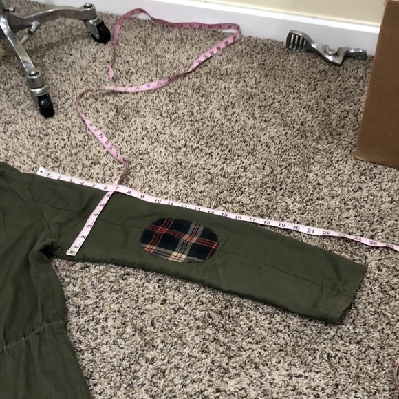 Francesca’s Collection Blu Pepper Utility Jacket Size Medium Army Green Plaid - Picture 10 of 10